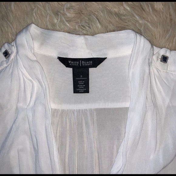 WHBM Open Front Artist Workit Blouse Size 2 - Picture 6 of 7